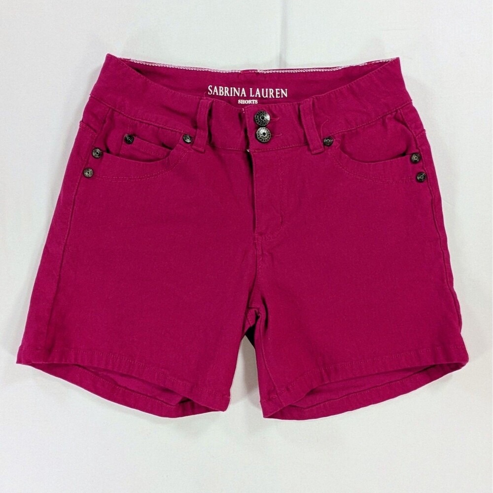 Sabrina Lauren Womens stretch front zipper and button Bermuda Shorts Sz 6